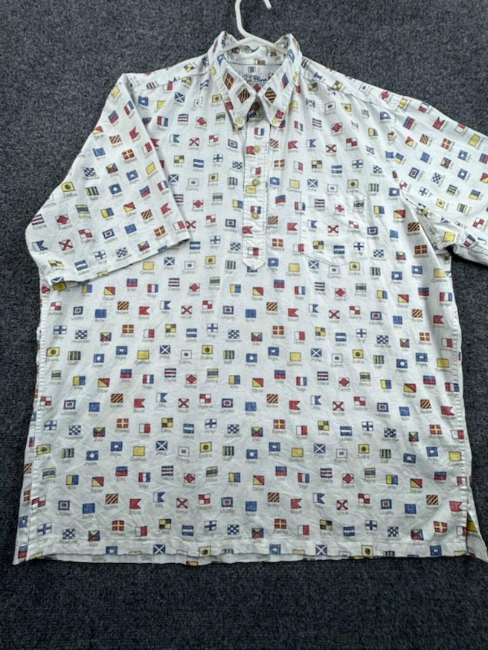 Reyn Spooner Nautical Flags Countries Pullover 2XL Button-Down Short Sleeve Men - Picture 3 of 16